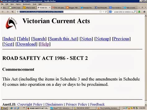 ROAD SAFETY ACT 1986 .